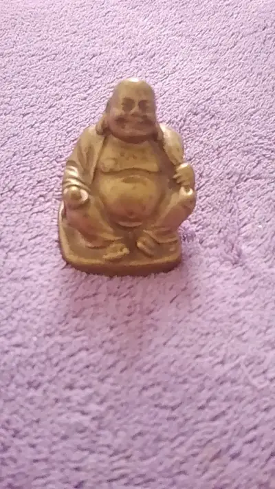 Figura decorativa de Buda en bronce - miniatura 3
