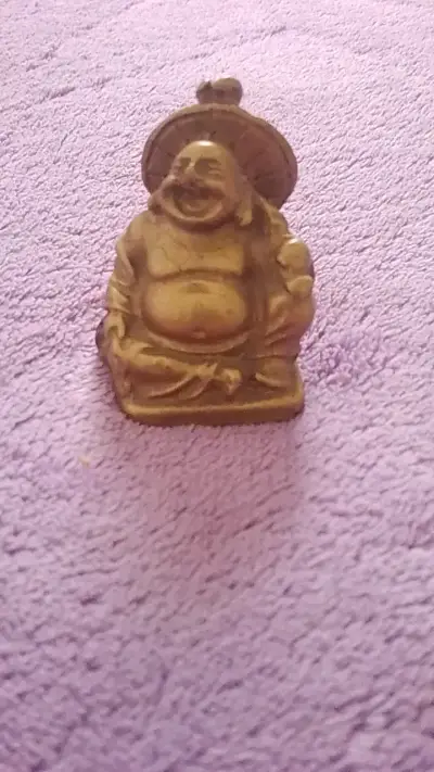 Figura decorativa de Buda en bronce - miniatura 3
