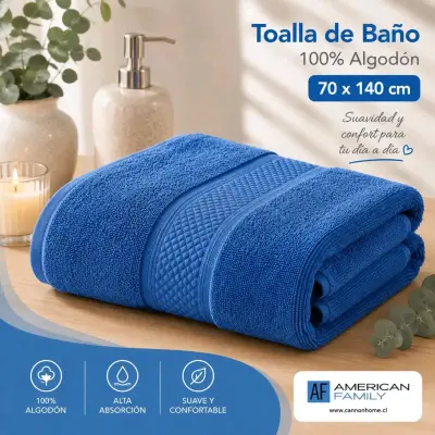 Toalla de baño 100% algodón American Family - miniatura 2
