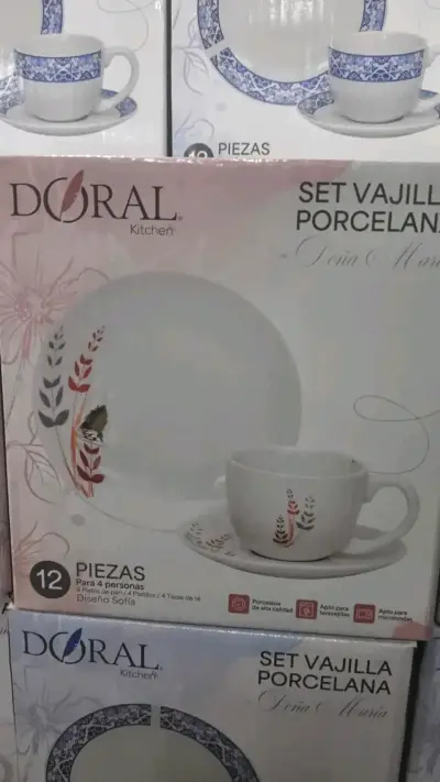 Set de vajilla de porcelana Doral 12 piezas - miniatura 2
