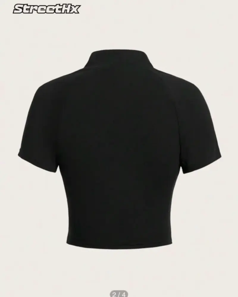 Polera deportiva negra con cierre StreetHx - 2