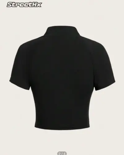 Polera deportiva negra con cierre StreetHx - miniatura 2