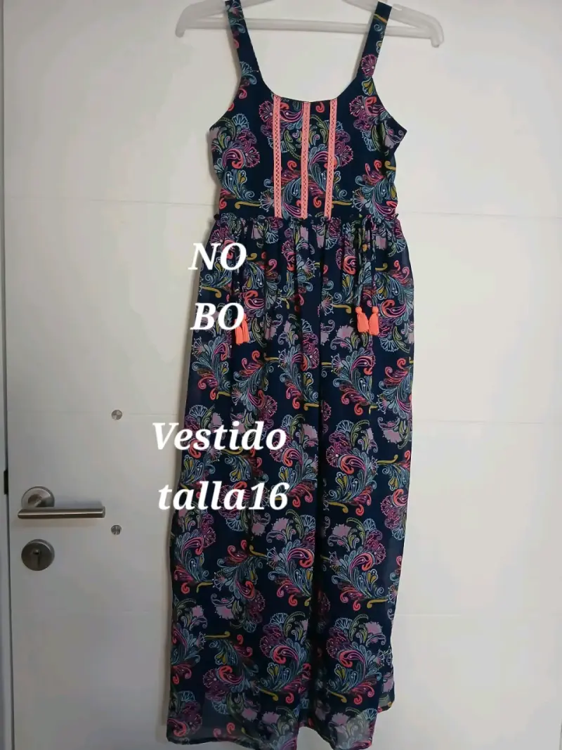 Vestido largo estampado floral talla 16