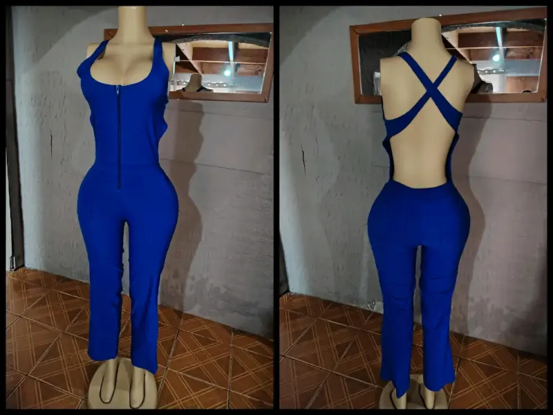 Body negro con escote en V para mujer - 2