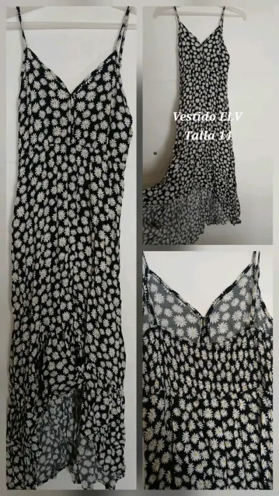 Vestido largo con estampado de margaritas talla 14 - miniatura 4