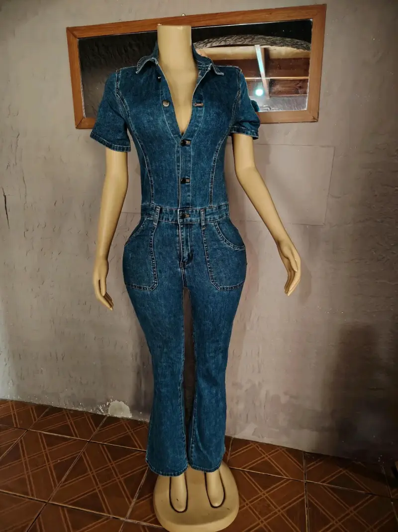 Enterito de mezclilla azul para mujer