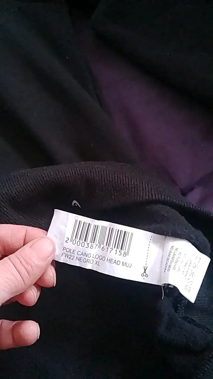 Polerón negro con capucha Head talla XL - 5