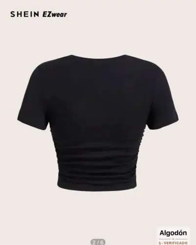 Polera negra con diseño de manos Shein - miniatura 2