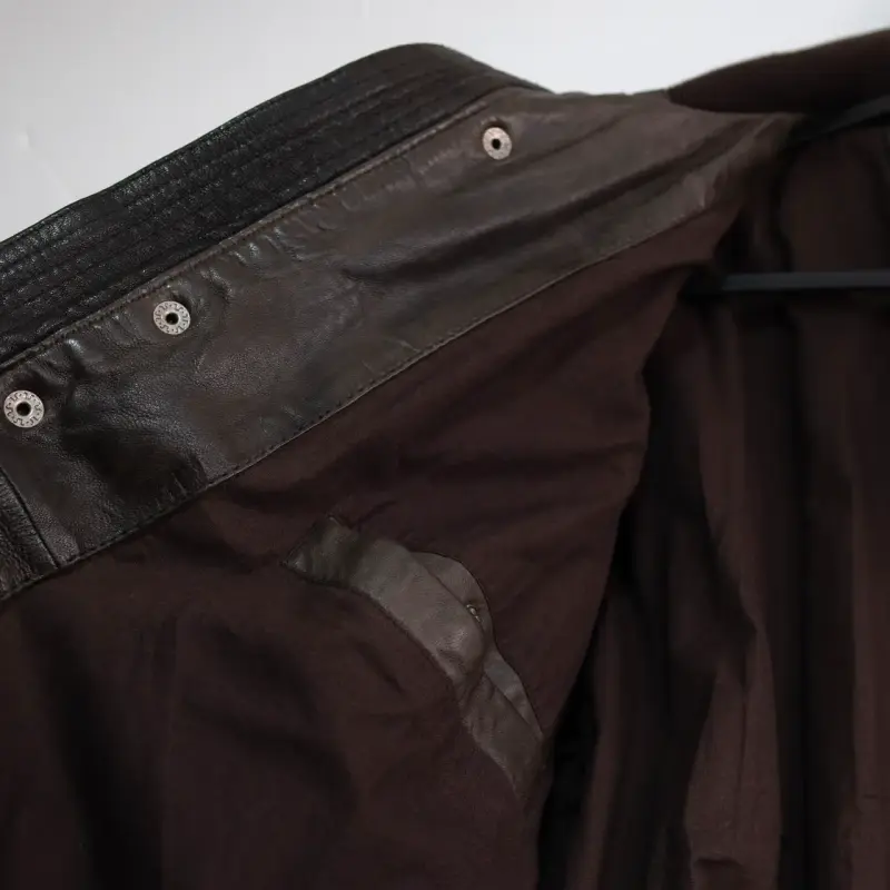 Chaqueta de cuero marrón para hombre - 3