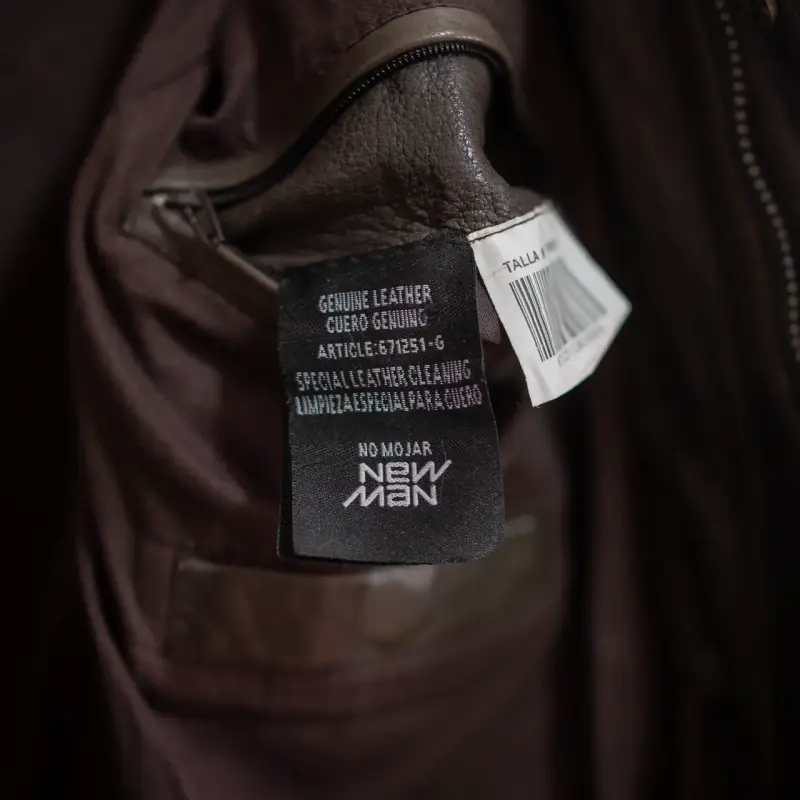 Chaqueta de cuero marrón para hombre - 6