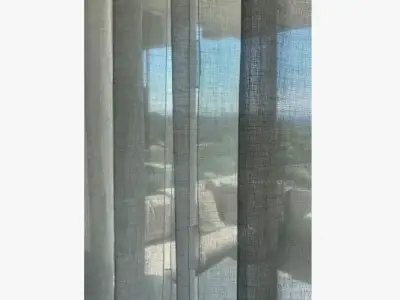 Cortinas de Tela Beige con Riel Metálico - miniatura 5