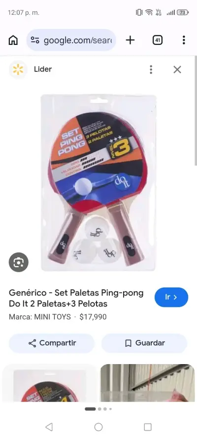Set de Ping Pong Do It con 2 Paletas y 3 Pelotas - miniatura 1