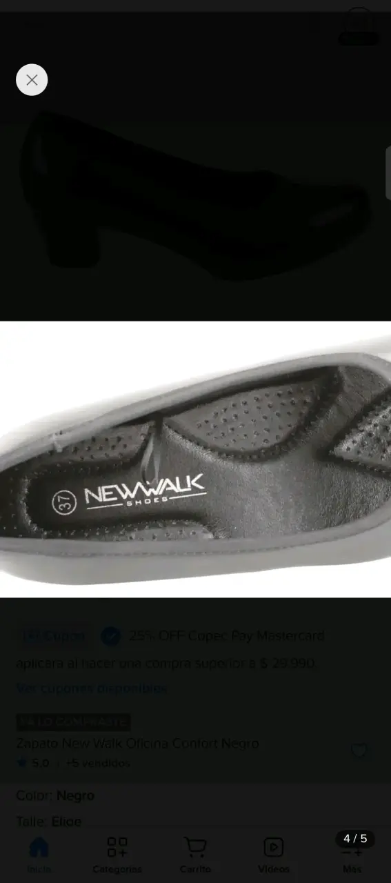 Zapatos de Oficina Negros New Walk - 2
