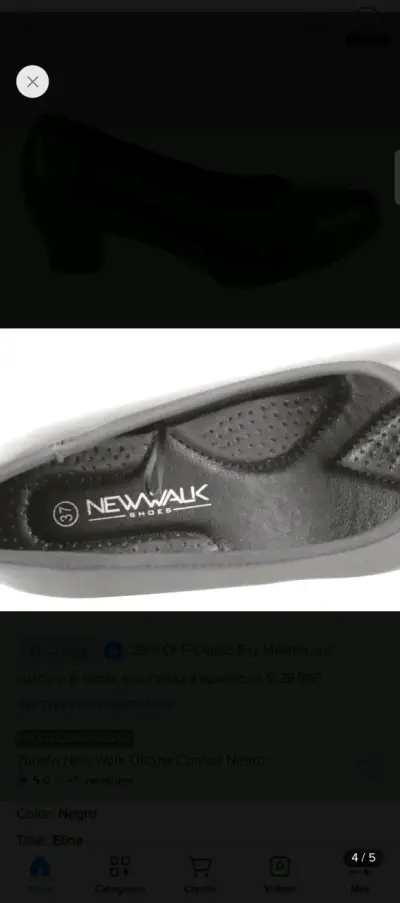 Zapatos de Oficina Negros New Walk - miniatura 2
