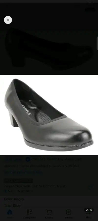 Zapatos de Oficina Negros New Walk - miniatura 3