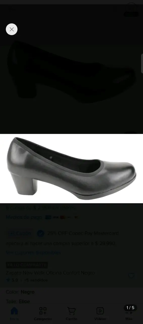 Zapatos de Oficina Negros New Walk - 4