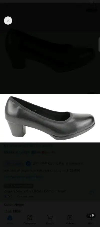 Zapatos de Oficina Negros New Walk - miniatura 4