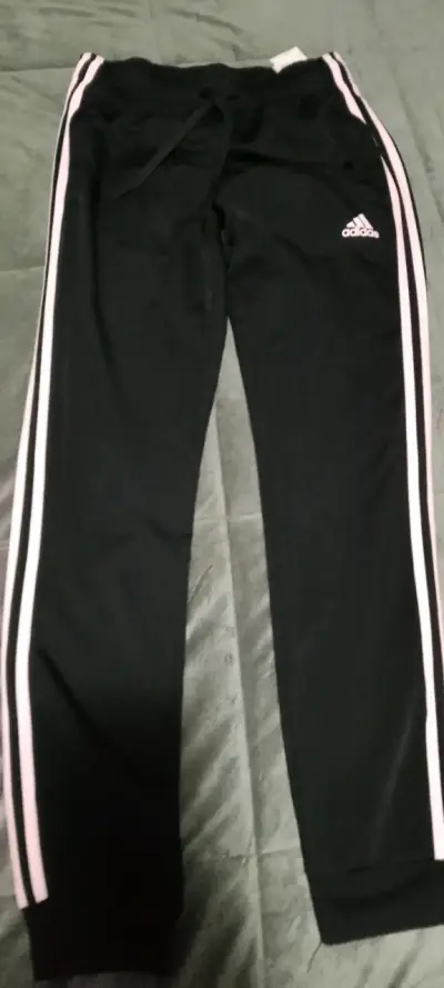 Pantalones deportivos Adidas negros con franjas - miniatura 3