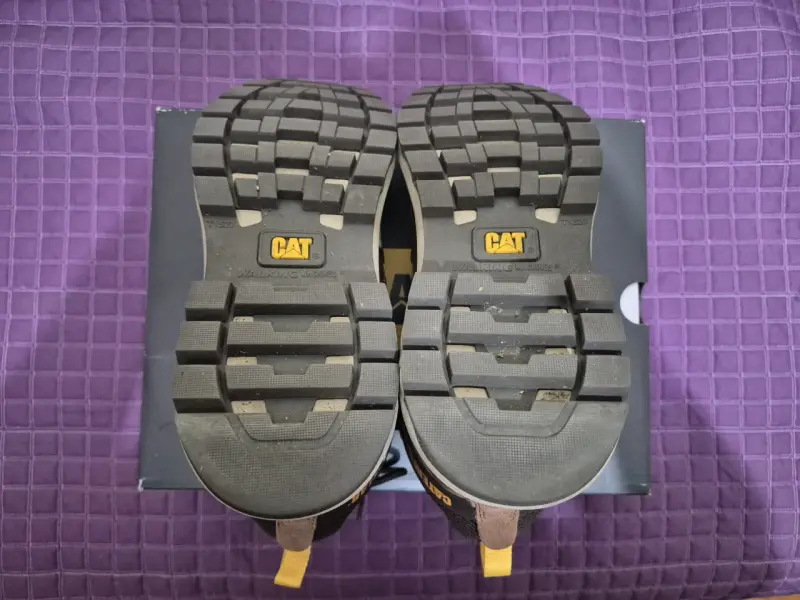 Botas de cuero marrón CAT para hombre - 4