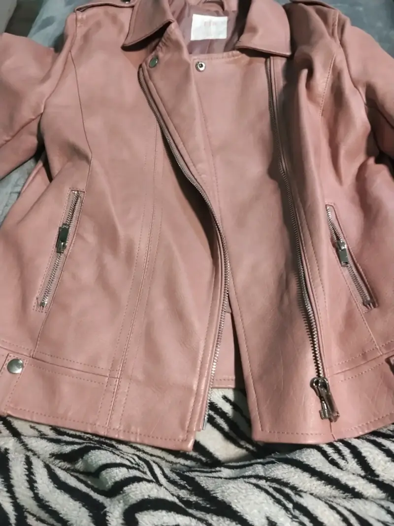 Chaqueta ecocuero rosa - 3