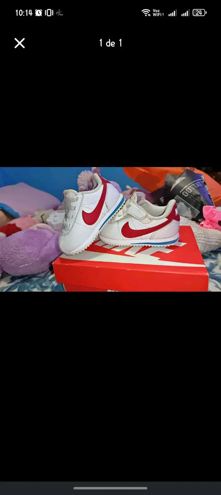 Zapatillas deportivas para niños Nike blancas y rojas