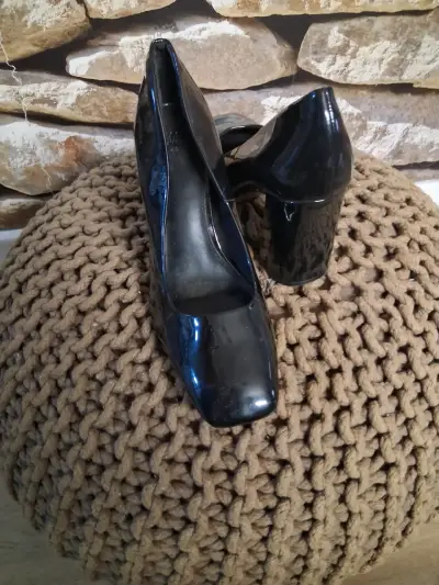 Zapatos de Tacón Negro Charol Talla 40 - miniatura 1