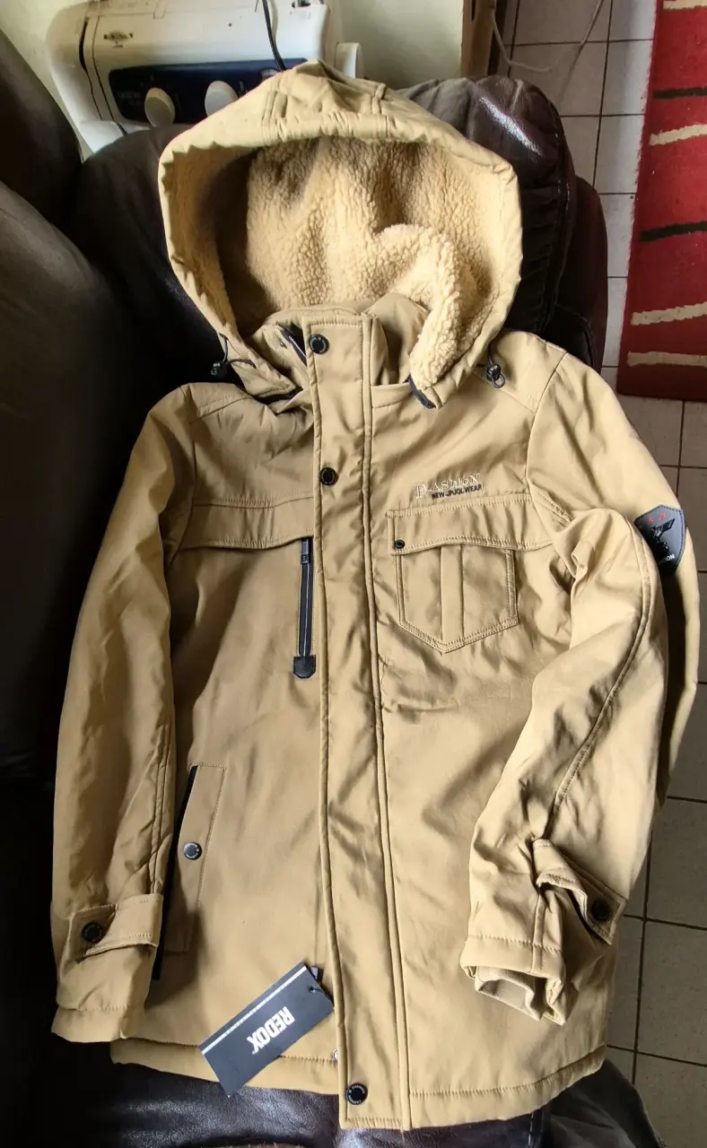 Parka beige con capucha forrada Redox - 1