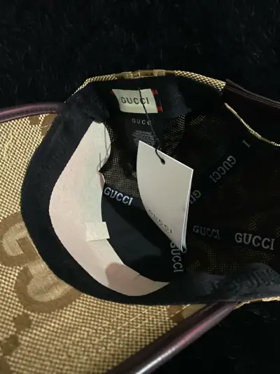 Gorra Gucci beige con logo GG - miniatura 2