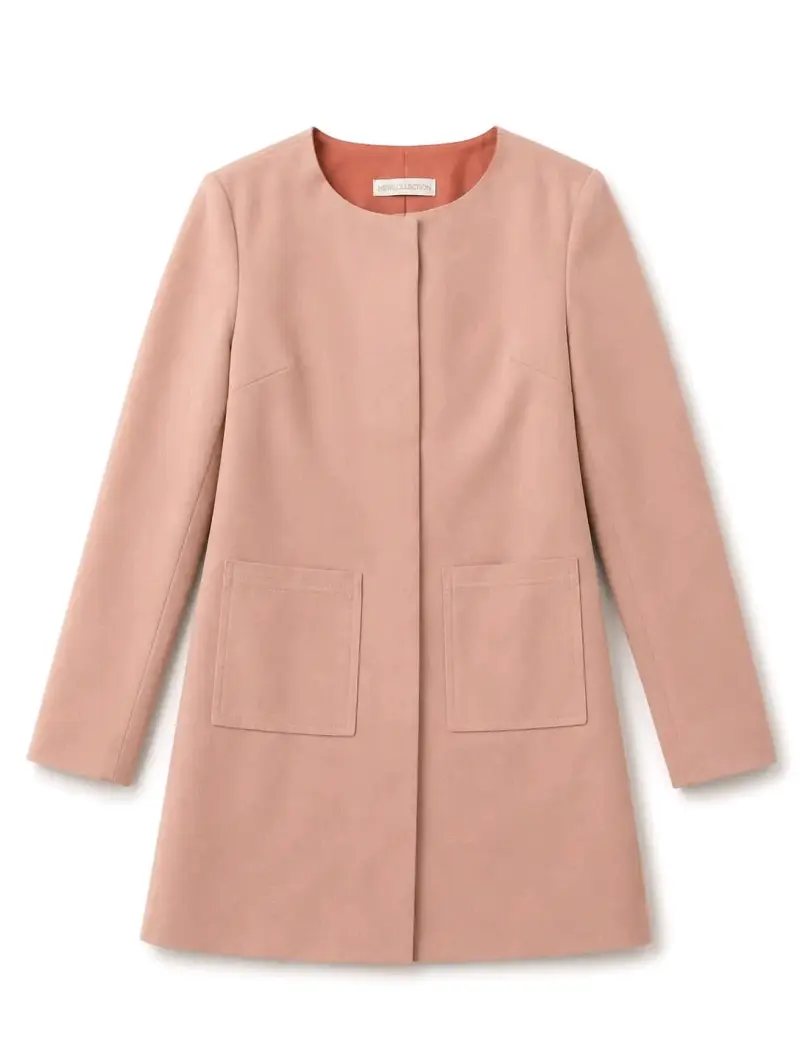 Abrigo rosa claro elegante para mujer