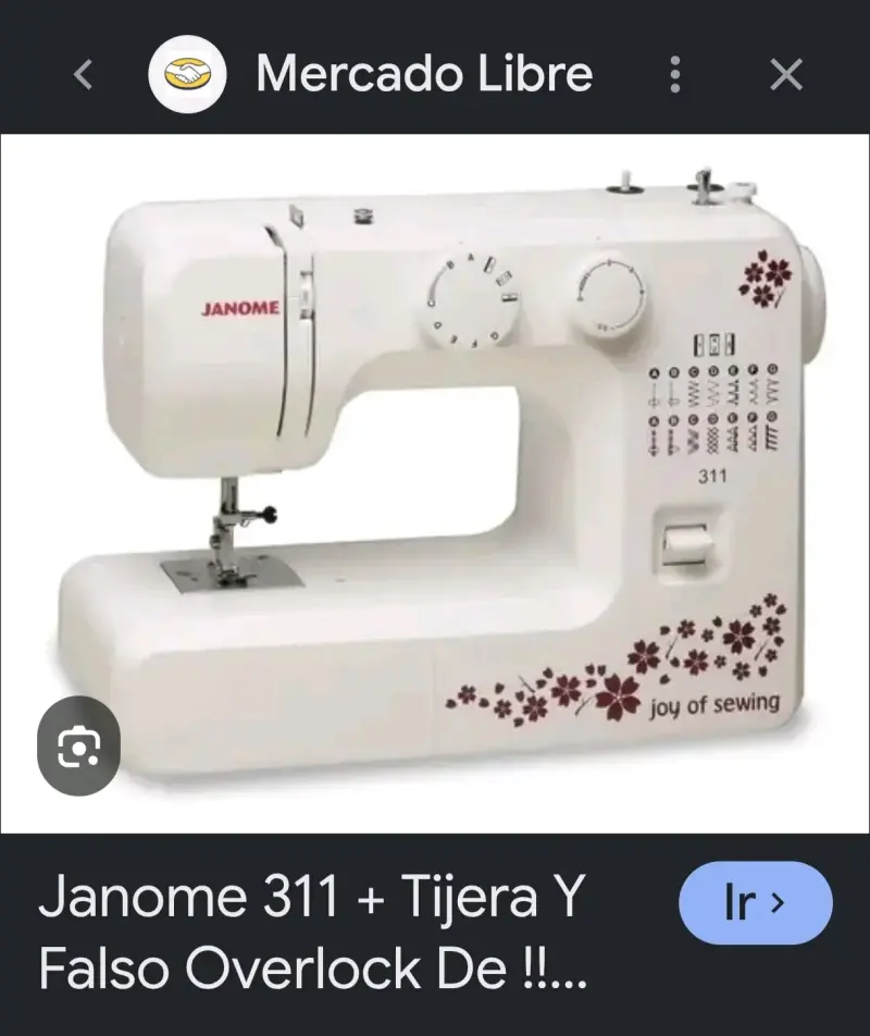Máquina de Coser Janome 311 con Diseño Floral