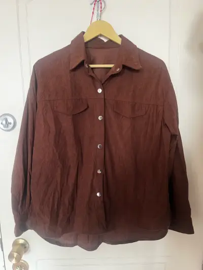 Camisa de pana marrón para mujer talla S - miniatura 1