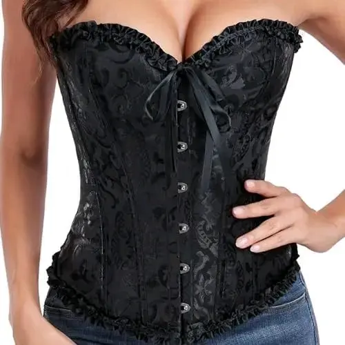 Corset negro con encaje.