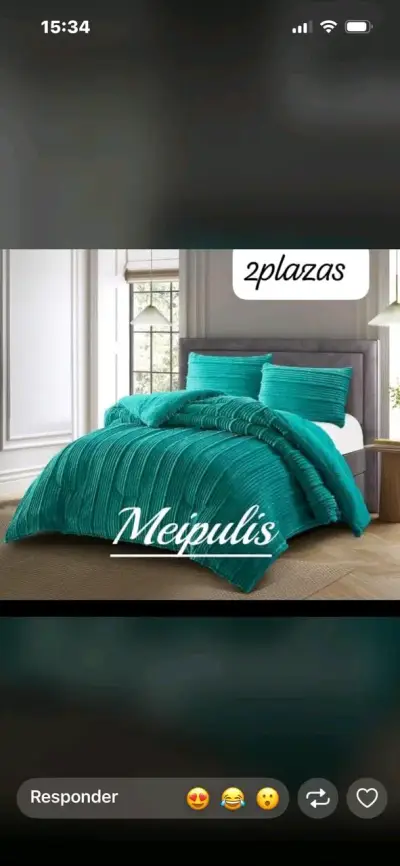 Juego de Cama 2 Plazas Verde turquesa - miniatura 1