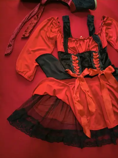 Disfraz de pirata para mujer rojo y negro - miniatura 2