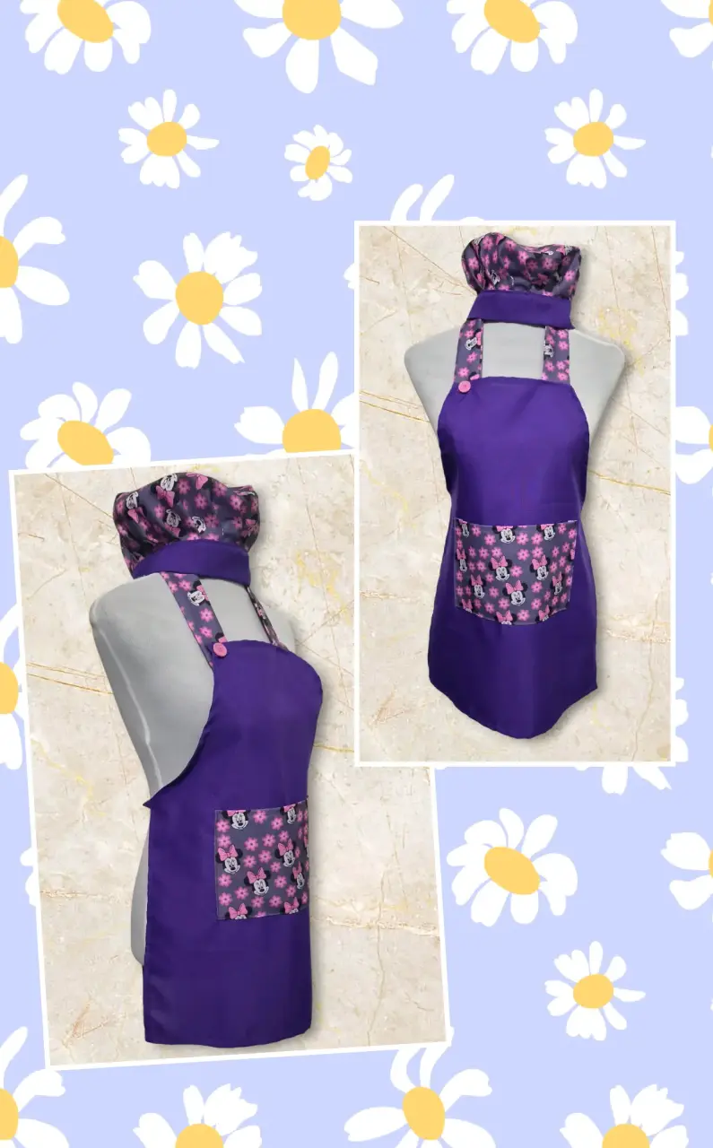 Delantal de cocina con gorro estampado infantil - 2
