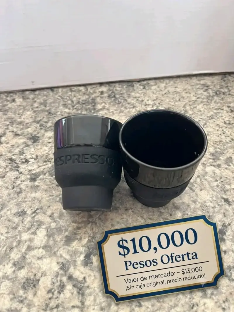 Vasos de Espresso Negros Sin Caja