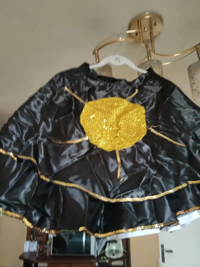 Falda de disfraz baile negra detalles dorados - 2