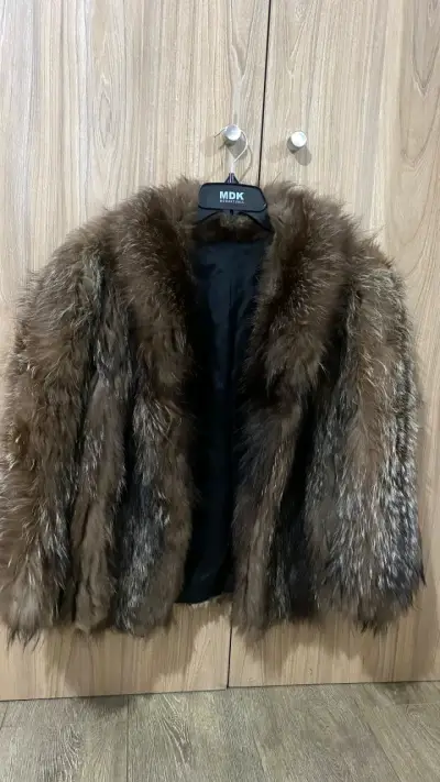 Chaqueta de piel natural marrón - miniatura 1