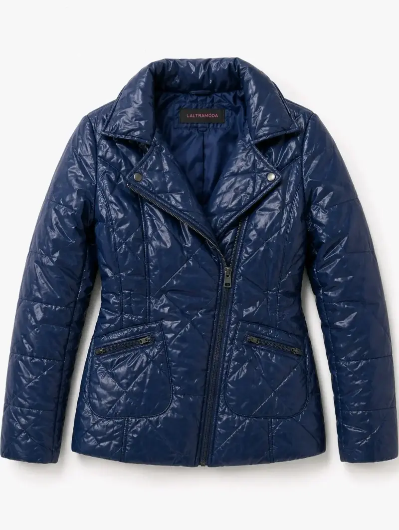 Chaqueta acolchada azul mujer LALTRAMODA