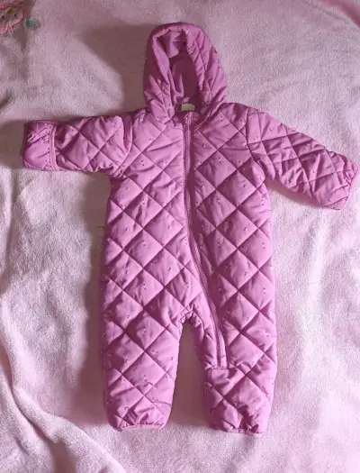 Enterito acolchado rosa para bebé 3-6 meses - miniatura 1