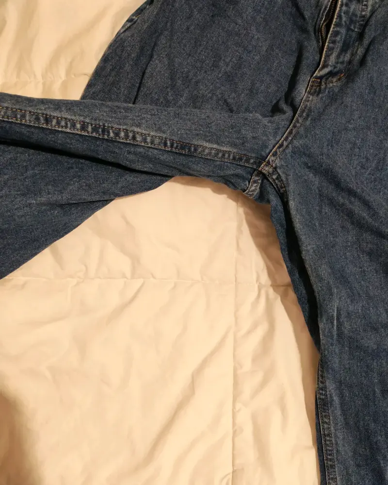 Jeans cargo de mezclilla azul para mujer - 3