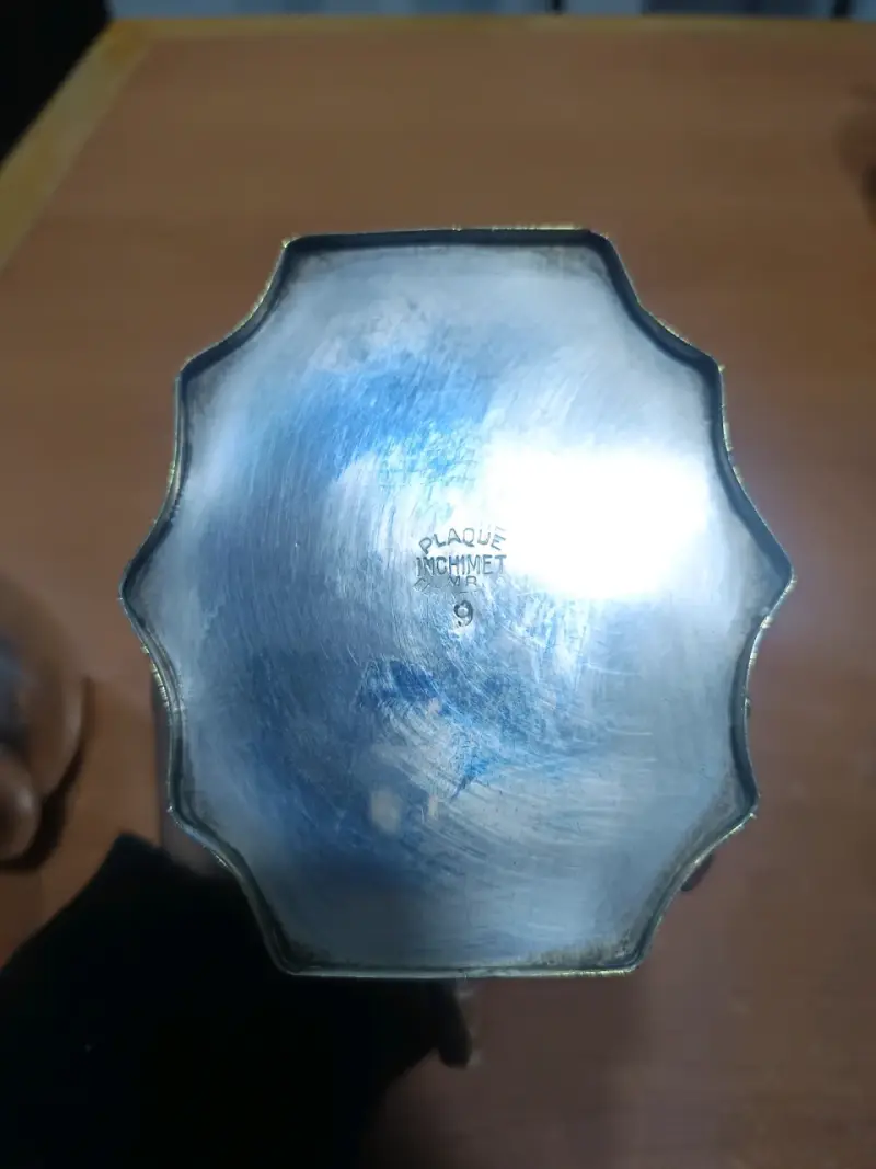Juego de tetera y azucarero de metal plateado - 3