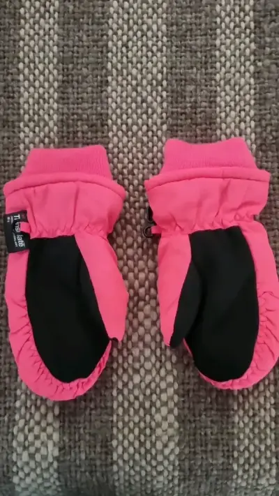 Guantes de invierno para niños color rosa - miniatura 3