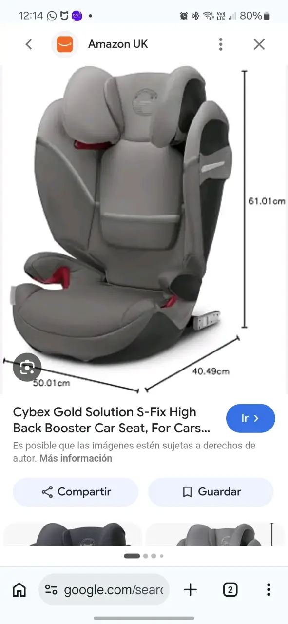 Silla de Auto Cybex Solution S-Fix Gris - 3