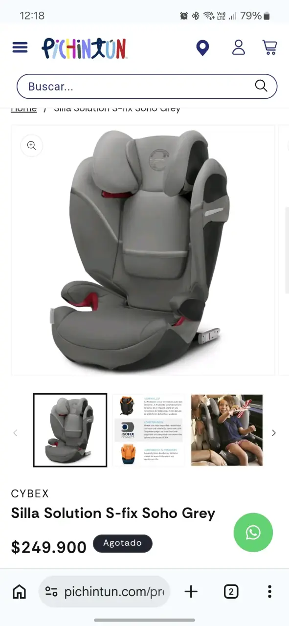 Silla de Auto Cybex Solution S-Fix Gris - 6