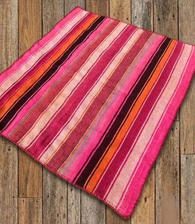 Manta tejida a telar multicolor estilo andino - miniatura 1