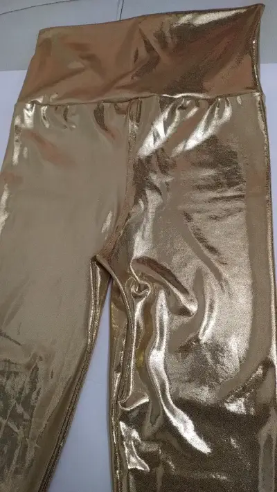 Leggings dorados brillantes para mujer xs - miniatura 2