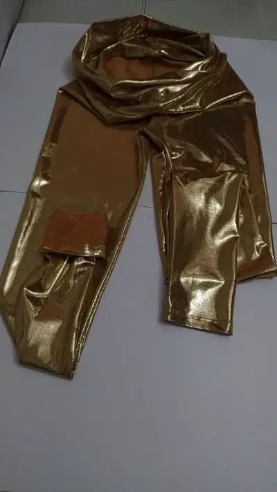 Leggings dorados brillantes para mujer xs - miniatura 4
