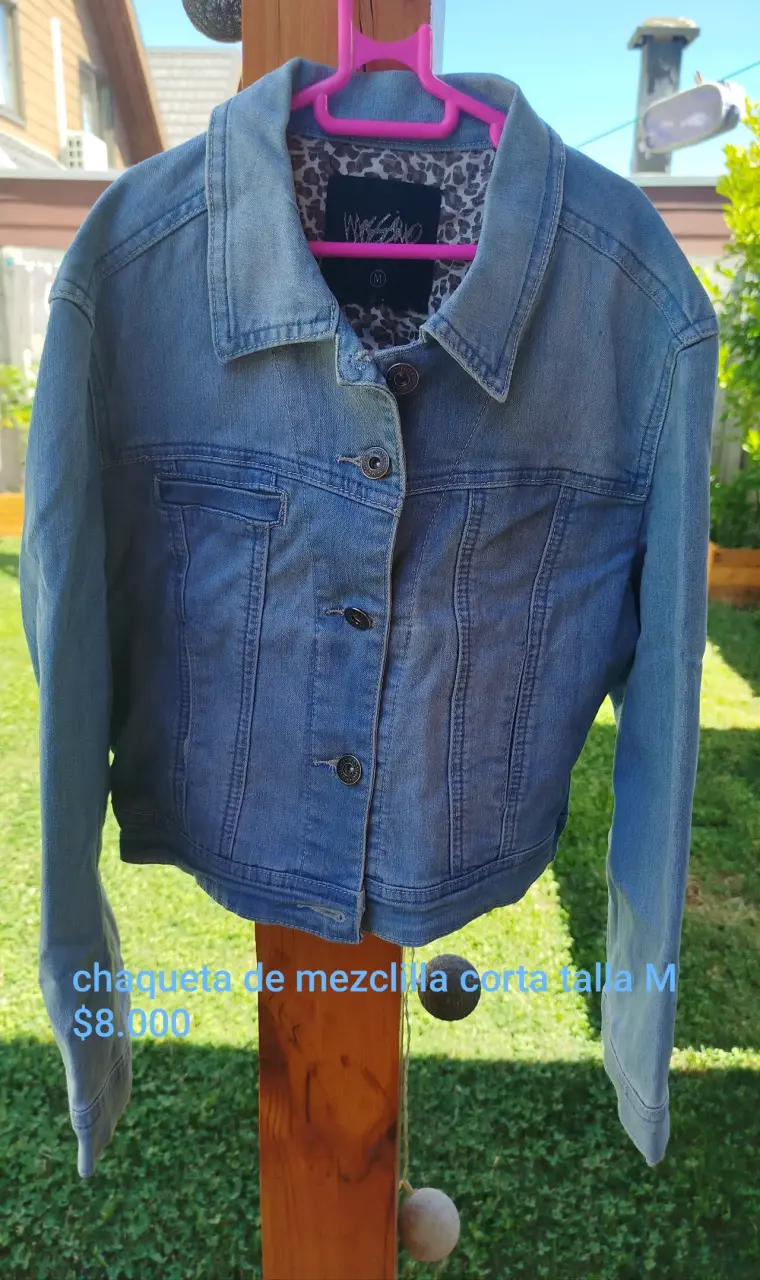 Chaqueta de Mezclilla Corta Talla M - 4