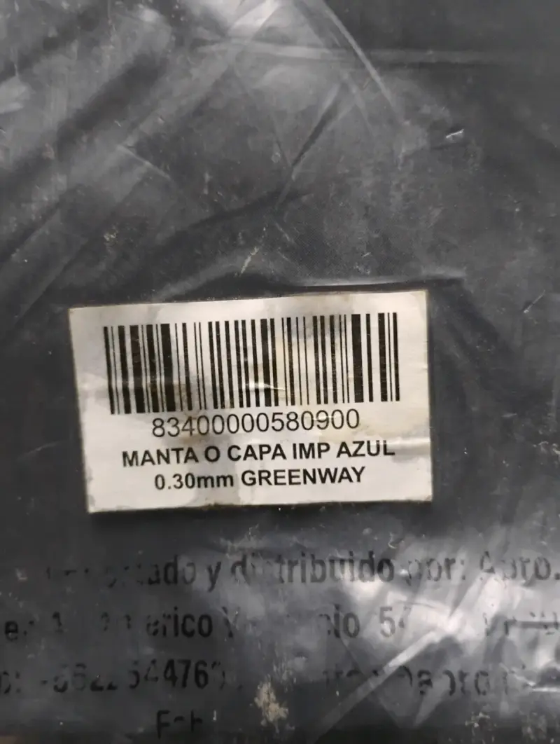 Manta impermeable azul Greenway 0.30mm - 2